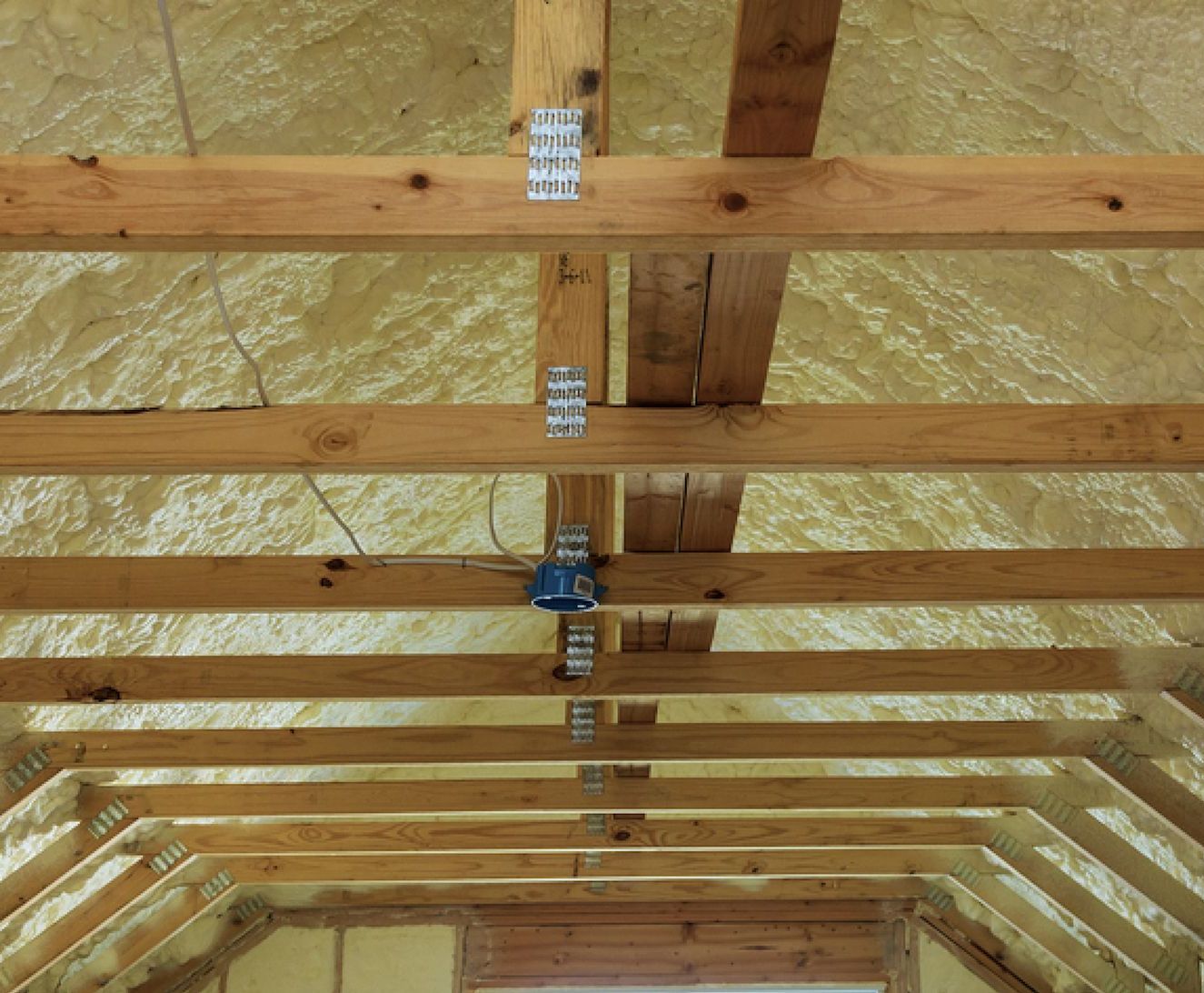 Pole barn with insulation.