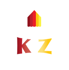 A red and yellow logo with the letter k and z