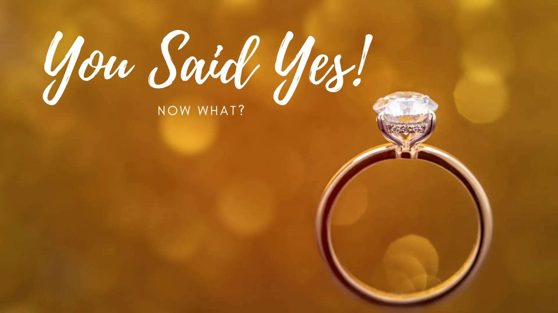 A diamond engagement ring with the words 