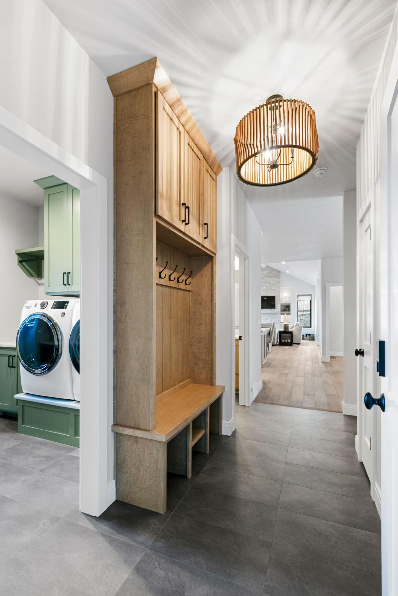 There is a washer and dryer in the laundry room.