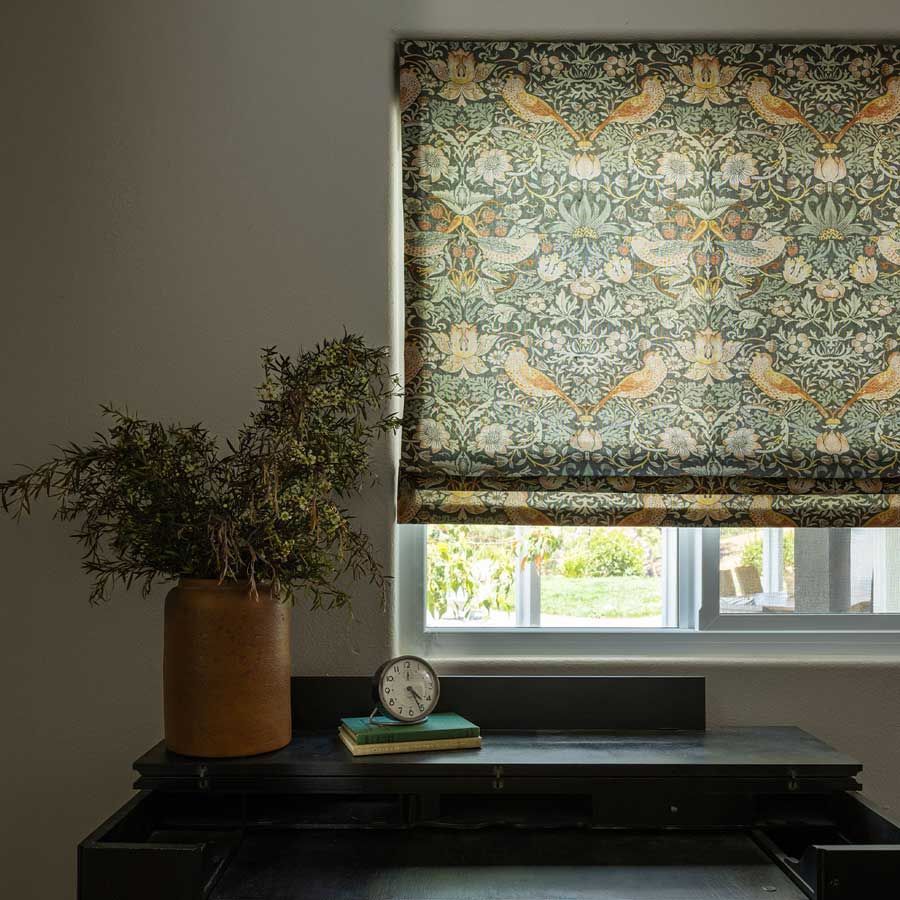 custom roman shades in Nova Scotia home