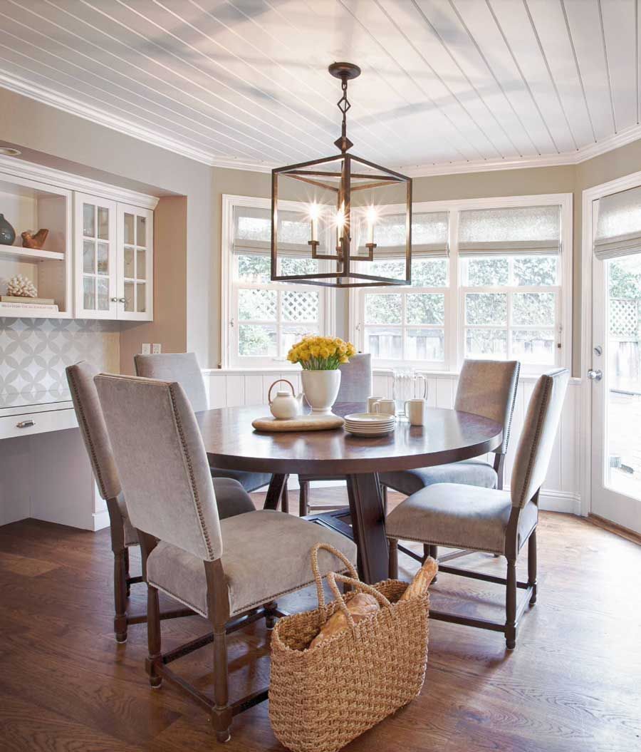 hanging box pendant brass square light over dining room table