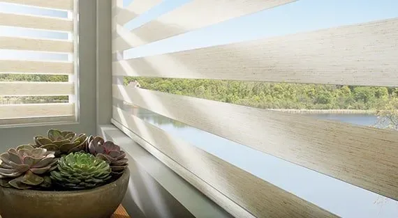 designer banded shades in Nova Scotia home