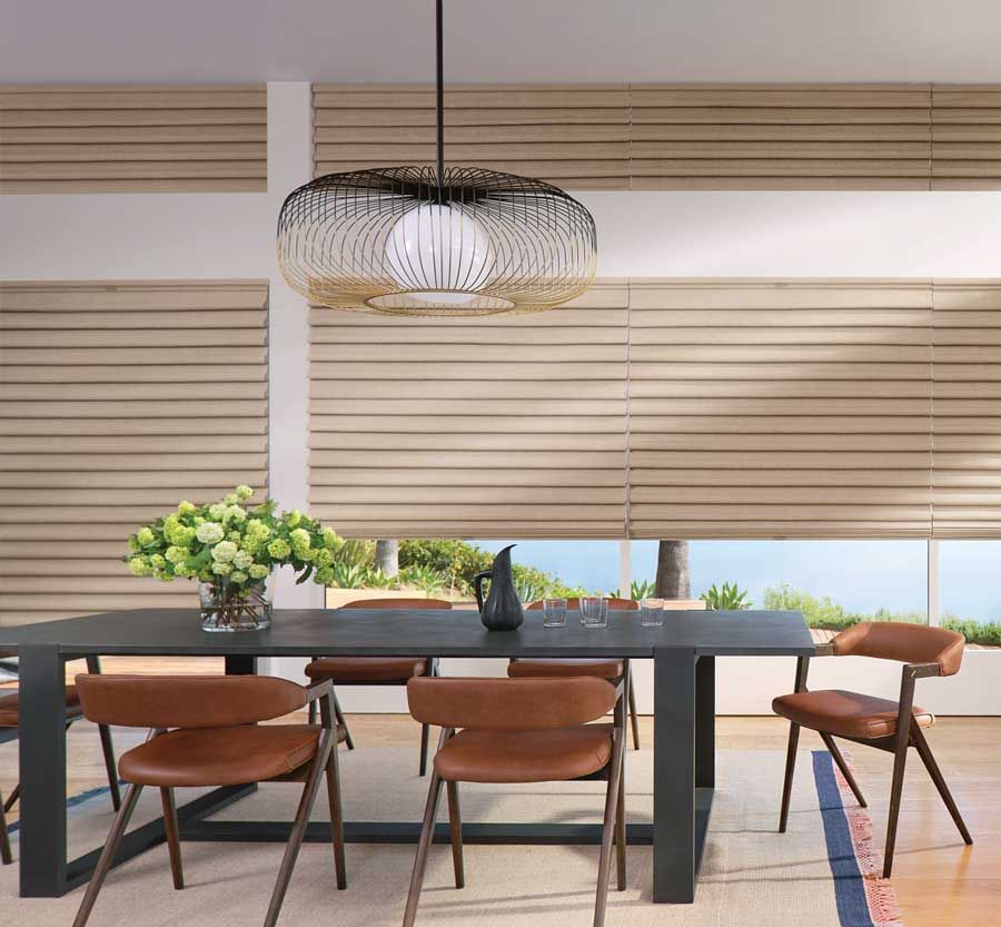 Roman Shades in a dining room