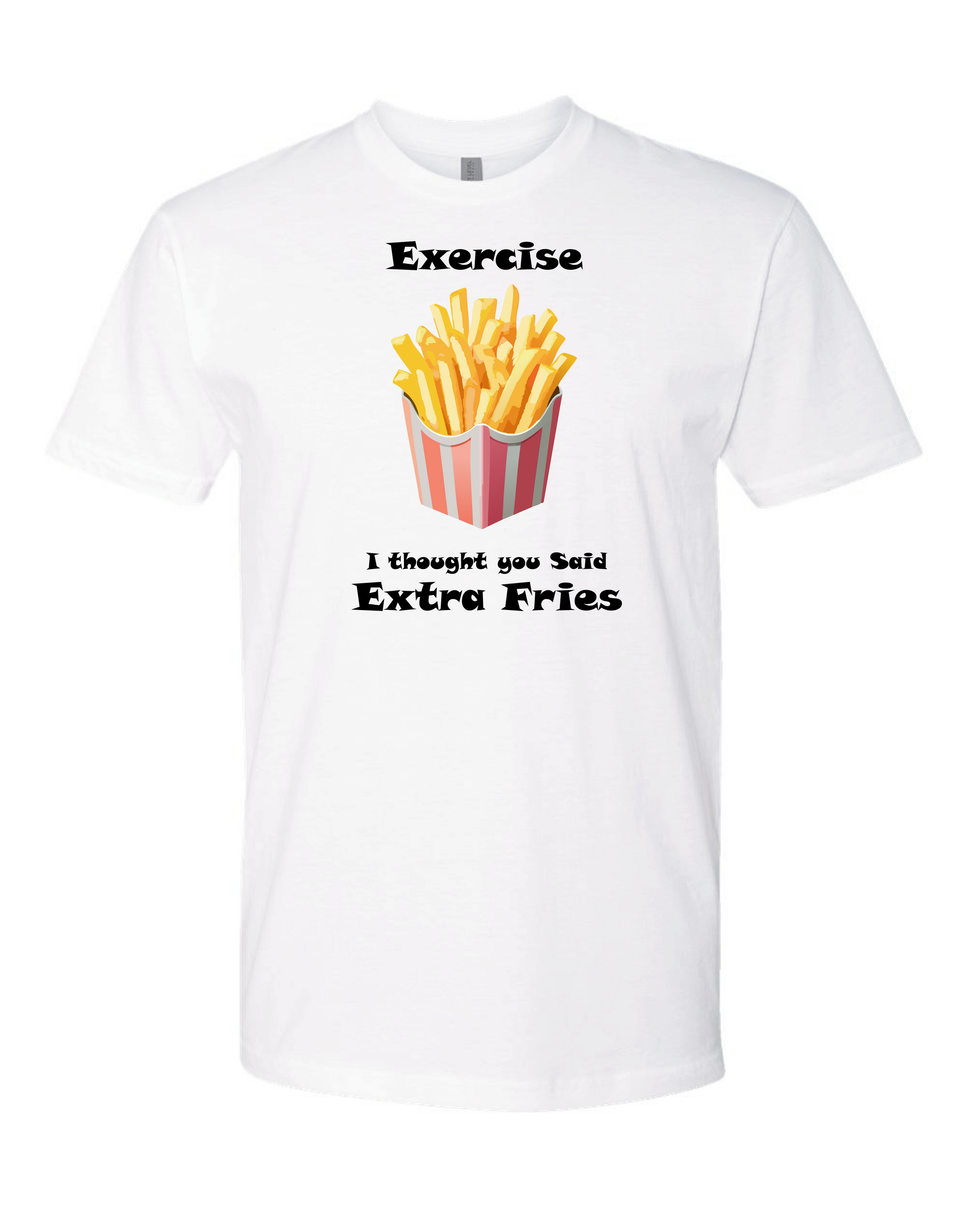 Humorous Extra Fries T-shirt perfect for food lovers with a sense of humor