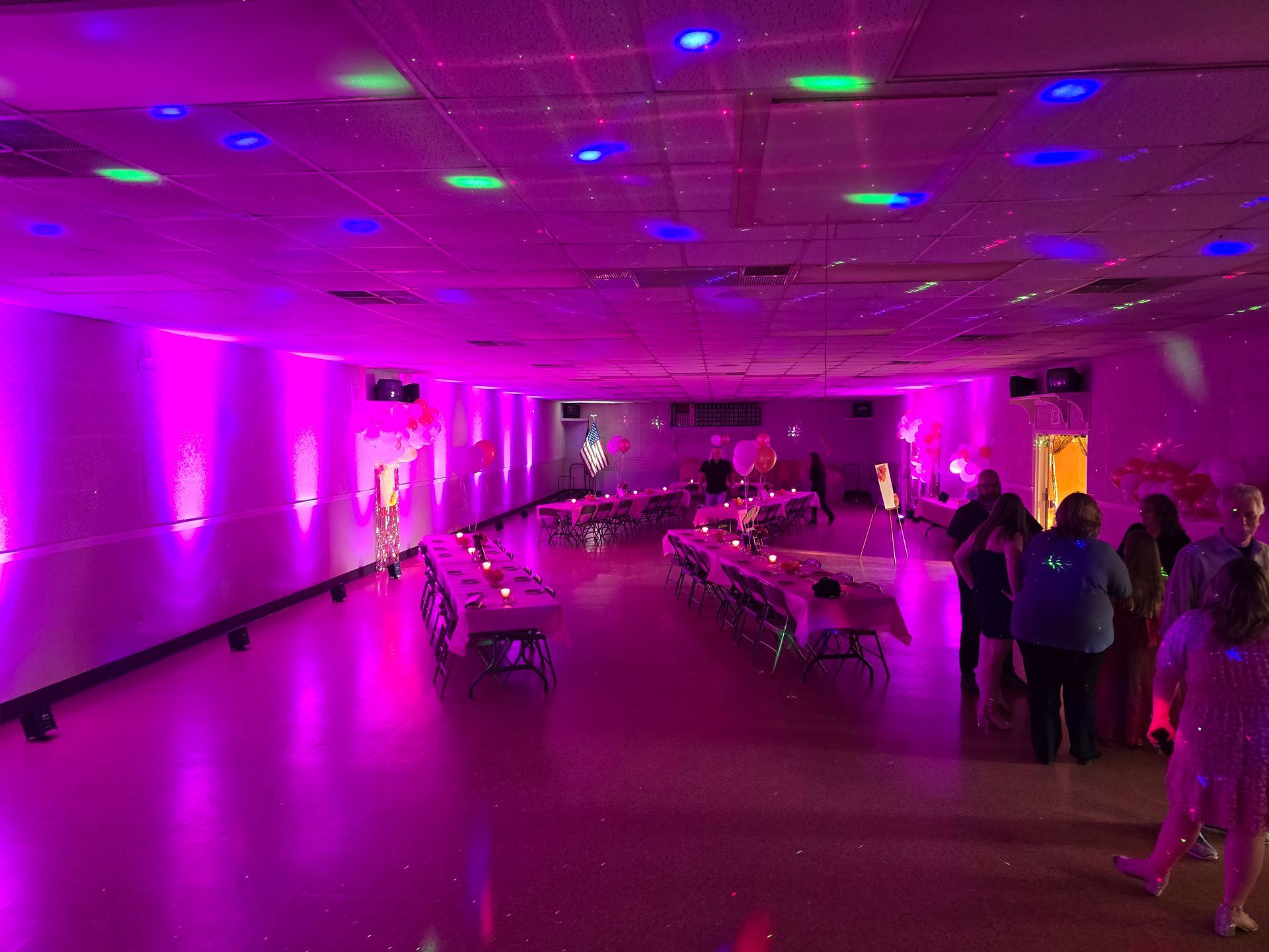 Large, illuminated marquee letters spelling 