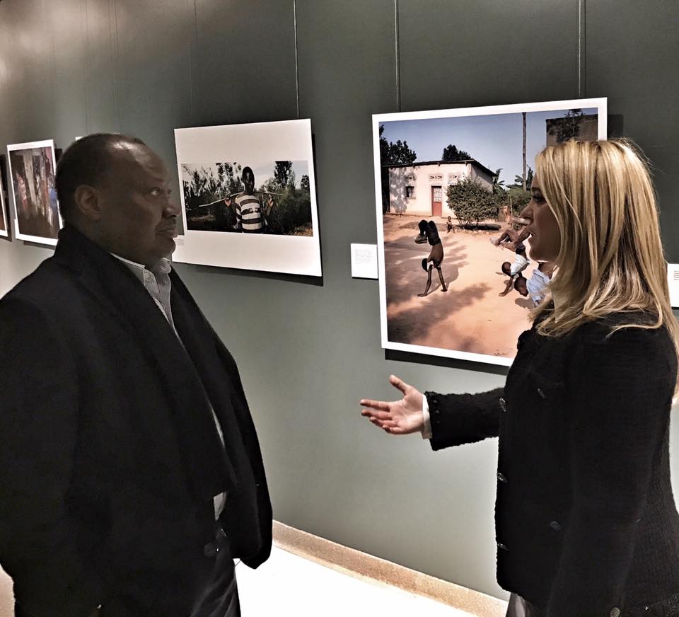 Jennifer Gross compiles photos from the MVP on Sustainable Development for the lobby of the UN building in Manhattan, NY