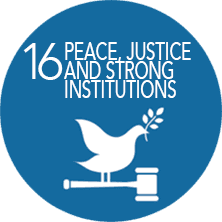 SGD's #16 peace, justice and strong institutions logo