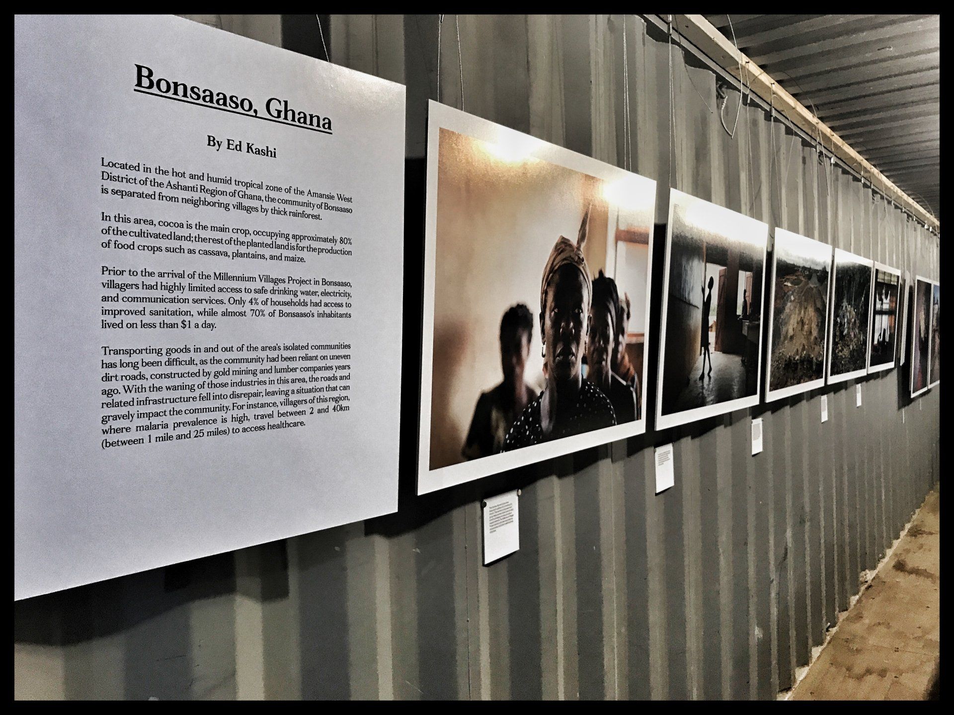 Exhibit at Brooklyn's Photoville for the  Blue Chip Foundation and the Millennium Villages Project