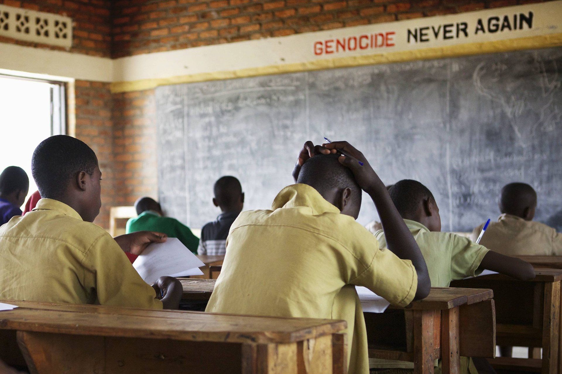 Children attending school, sitting in the classroom Blue Chip Foundation