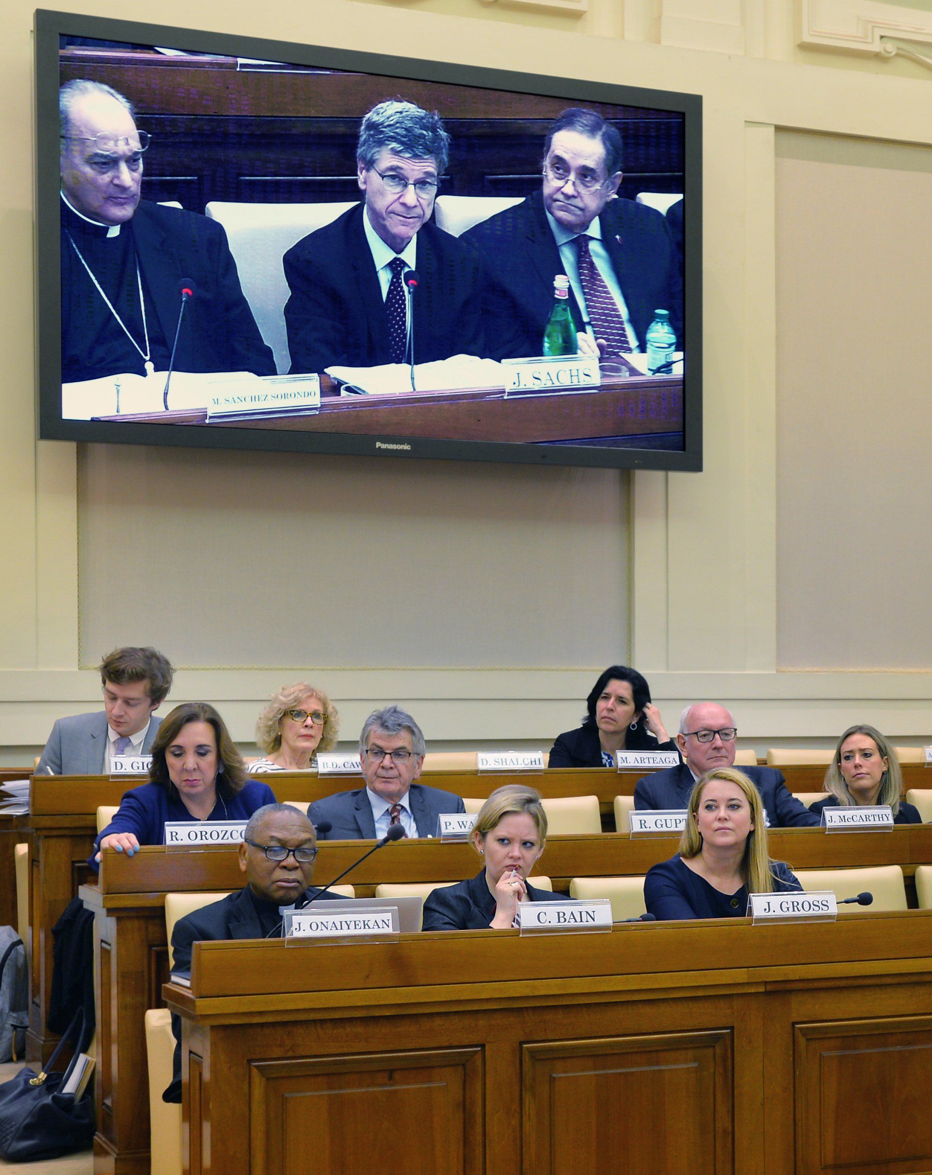 Jennifer Gross attending an Ethics in Action discussing Modern Slavery