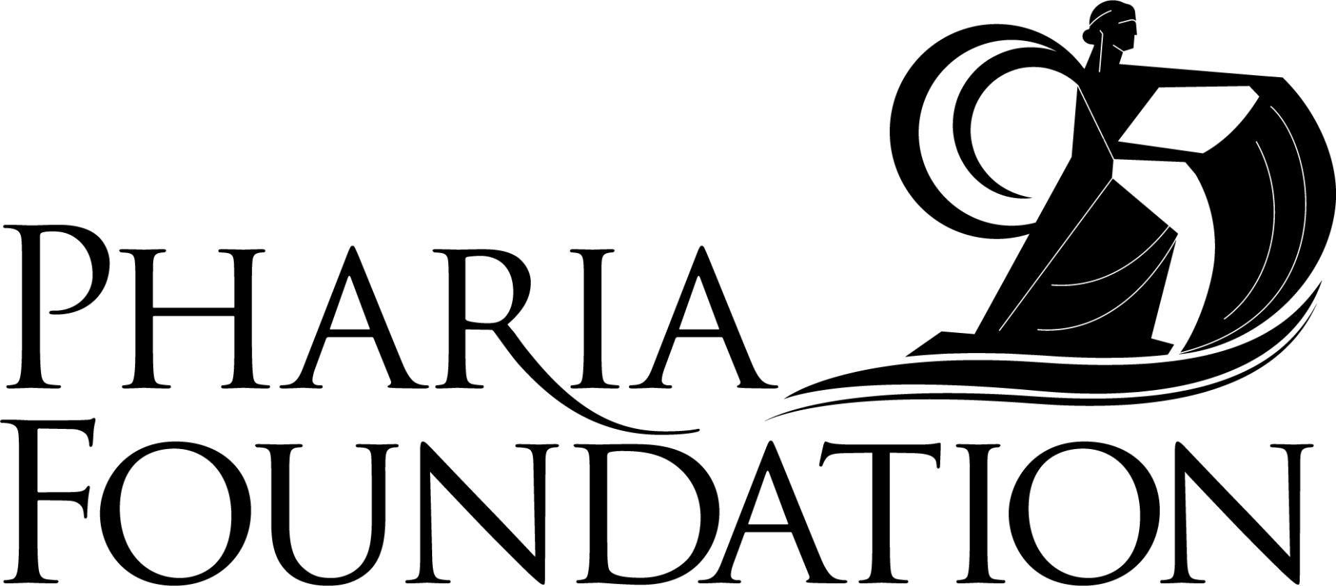 A black and white logo for the pharia foundation