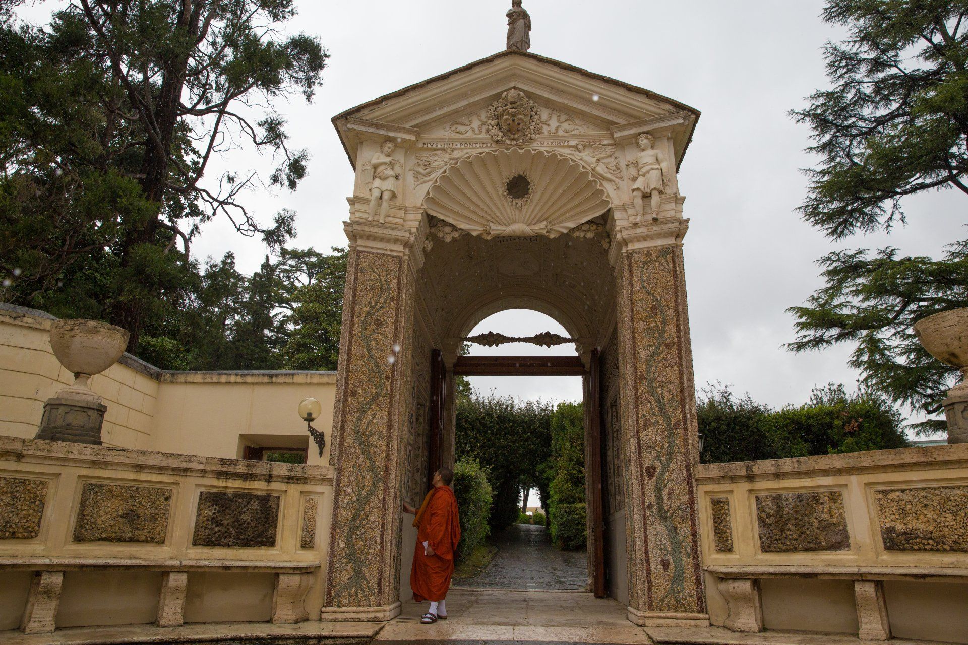 The enterance of the building where Moral Dimensions of Climate Change meeting was held at the Casina Pio IV, Vatican City