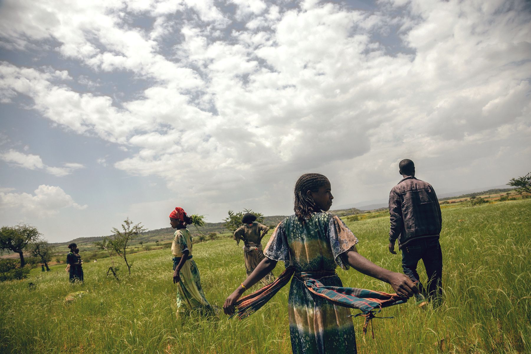 MVP: Young girls in a field in colorful dresses