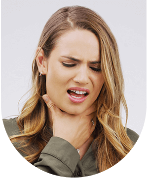 A woman in discomfort, illustrating solutions for facial pain and bruxism at Hampstead Clinic