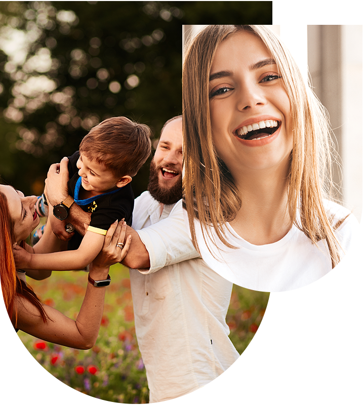 Smiling family, representing happy and satisfied patients at Hampstead Clinic