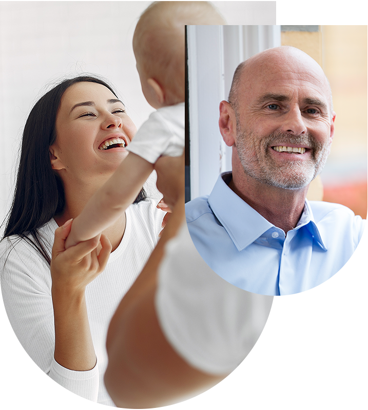 Woman smiling at her child, illustrating family-friendly restorative fillings at Hampstead Clinic