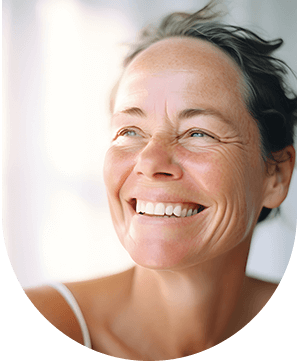 Close-up of an older woman’s smile, showcasing tooth whitening benefits