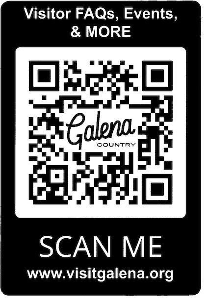 QR Code linking visitors to weekly events in Galena, IL.