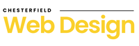 The logo for chesterfield web design is yellow and black