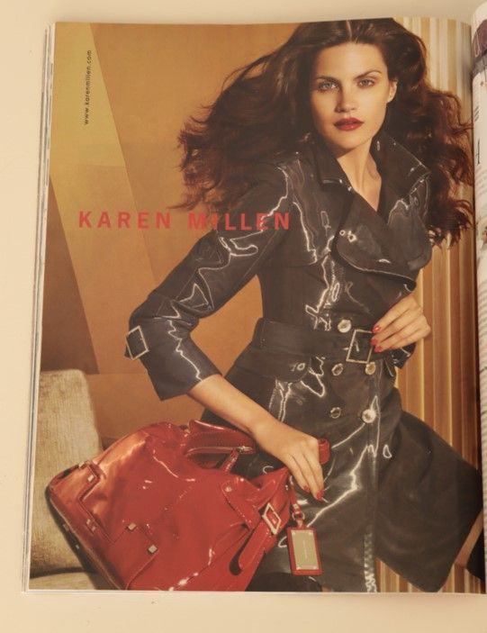 Red tote, Karen Millen.  As seen in Vogue, Autumn-Winter 09.