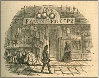 Illustration from the article “The Pawnbrokers of New York,” 1859.