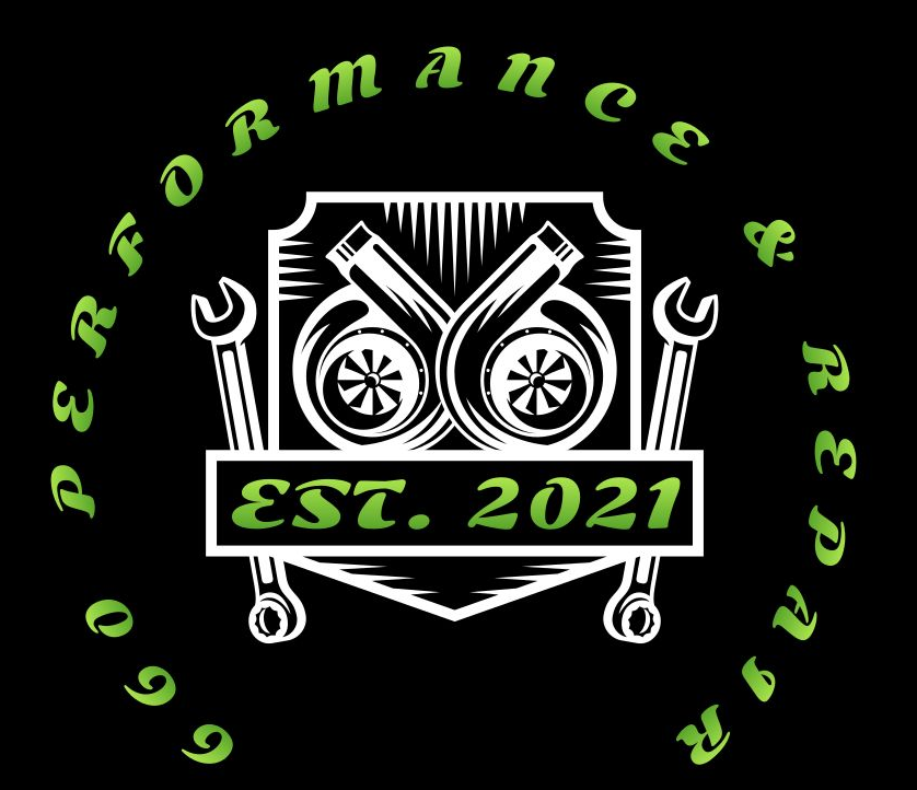 Logo: GG Performance & Repair. Two crossed turbochargers, wrenches, and "EST. 2021" on a black background.