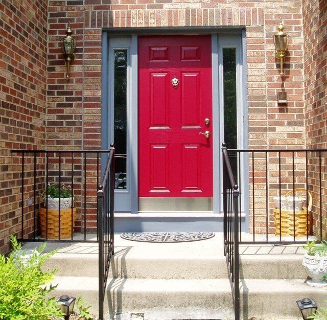 Red Entrance Door — Baldwin, MD — J.W. Calvert MFG.