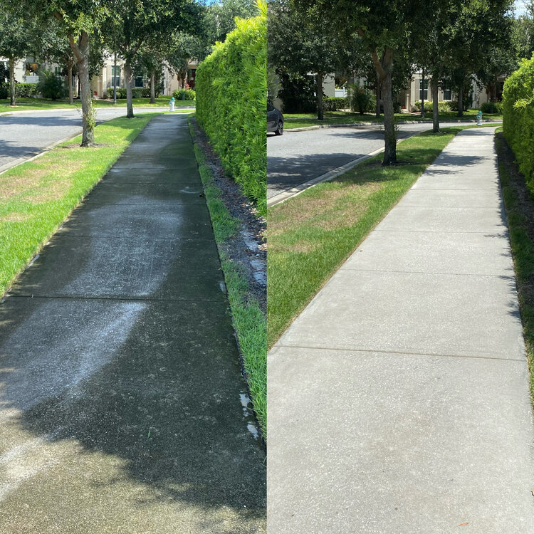 Sidewalk 5 Before and After - Orlando, FL - Strada Solutions