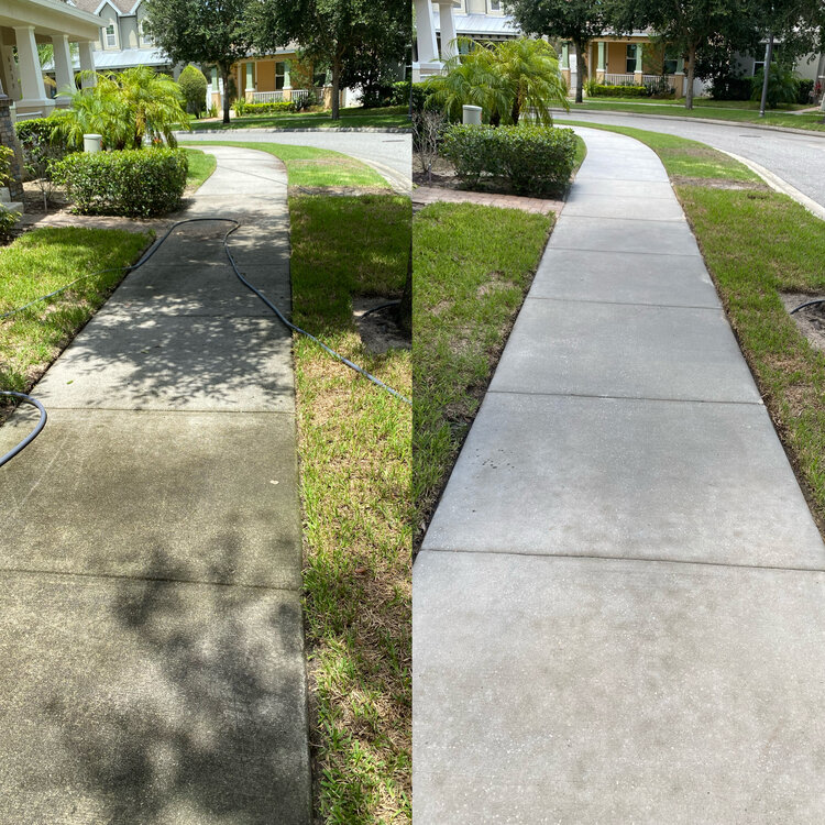 Sidewalk 6 Before and After - Orlando, FL - Strada Solutions