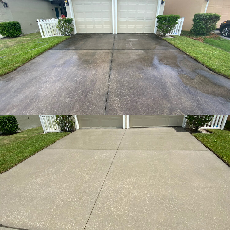 Driveway 4 Before and After - Orlando, FL - Strada Solutions