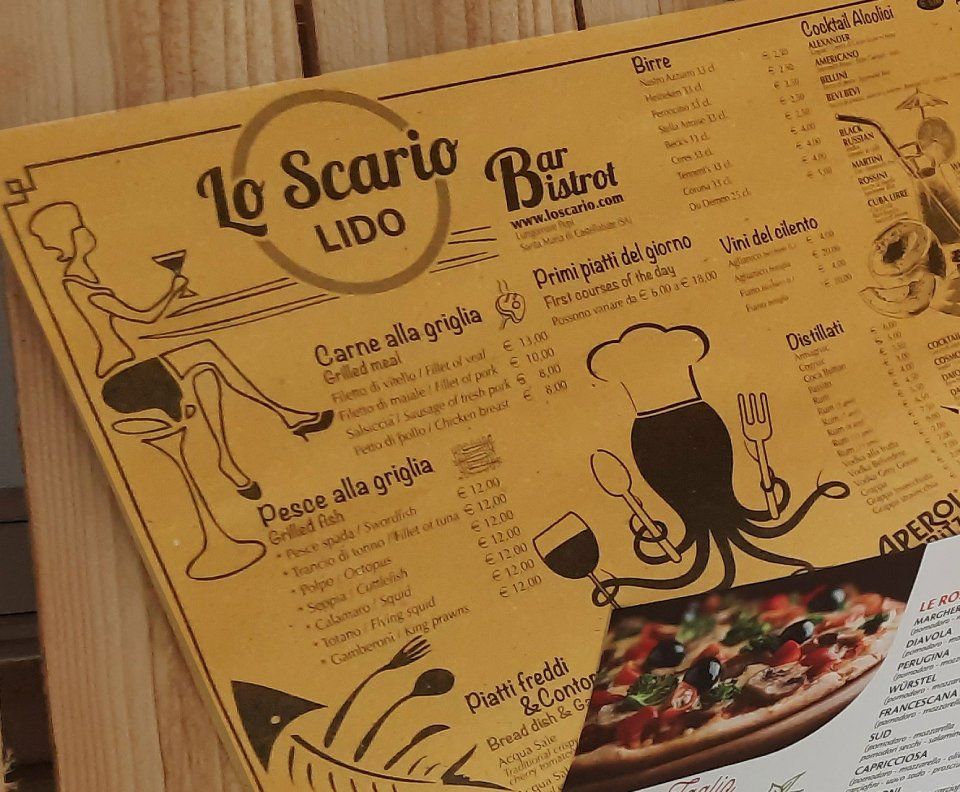 menù stampato