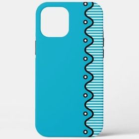 Teal, stripes and polka dots on a phone/pad case