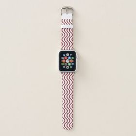 Apple Watch band with red wavy line pattern