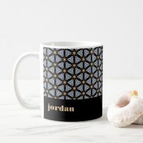 Customizable mug with a starry geometric pattern