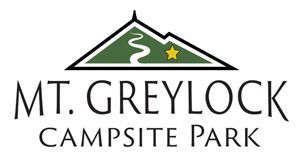 Logo with Green Mountain drawing and text that reads Mt. Greylock Campsite Park