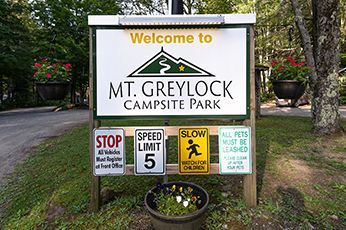 Welcome to Mt. Greylock Campsite Sign