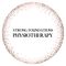Logo for Strong Foundations Physiotherapy, text inside a rose gold dotted circle.