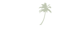 Light green palm tree silhouette on white background.