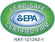 Green and blue EPA Lead-Safe Certified Firm seal.