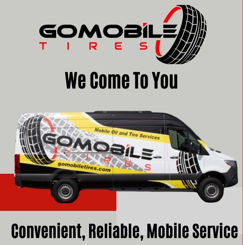 A gomobile tires van advertises convenient reliable mobile service