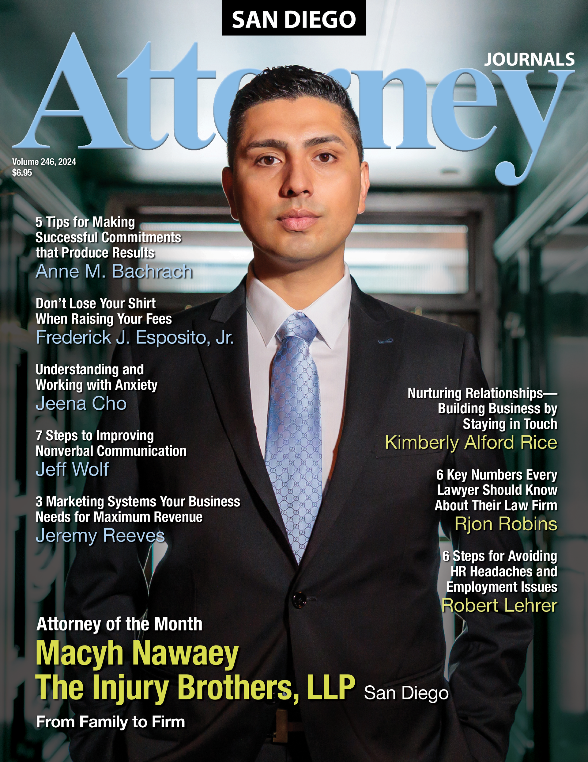 a woman is on the cover of the orange county attorney journal