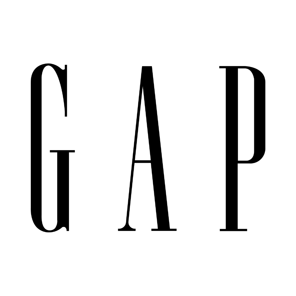 A black and white gap logo on a white background.