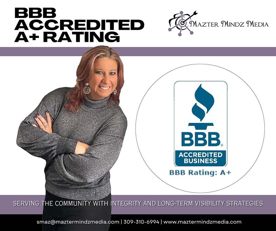 Mazter Mindz Media receives A+ rating with the BBB