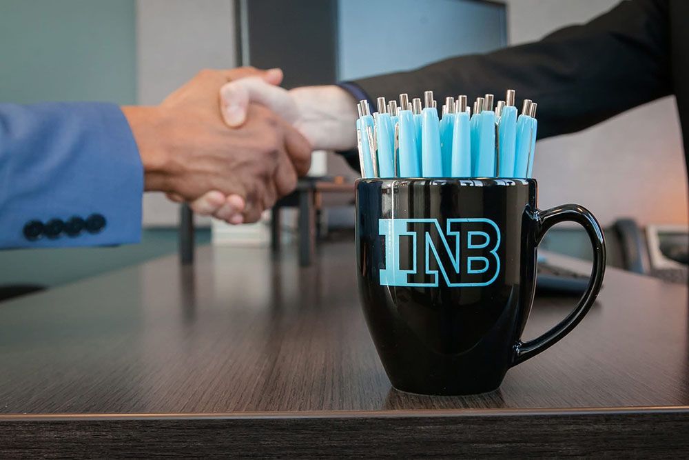 Handshake at a bank