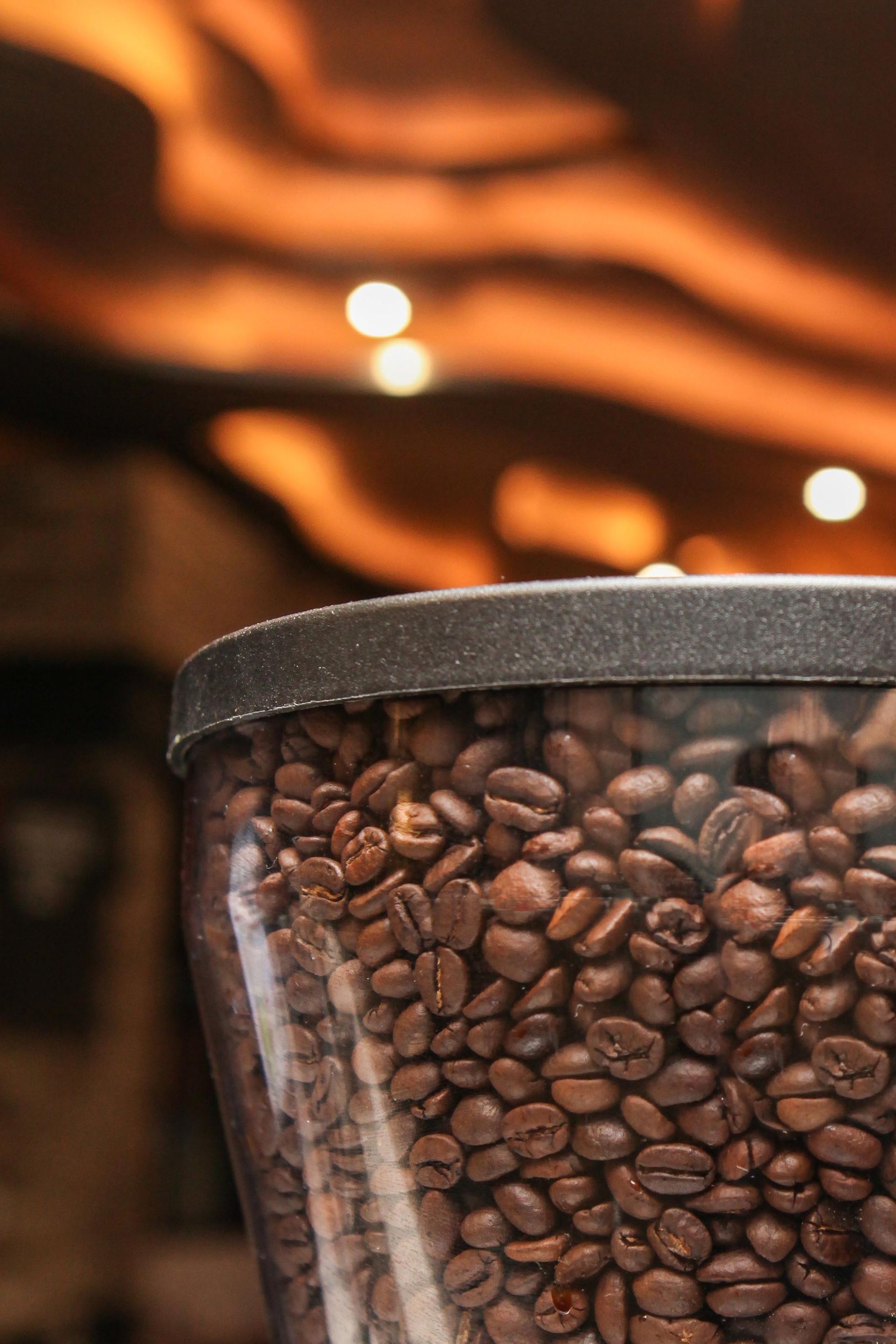 upclose shot of coffee beans