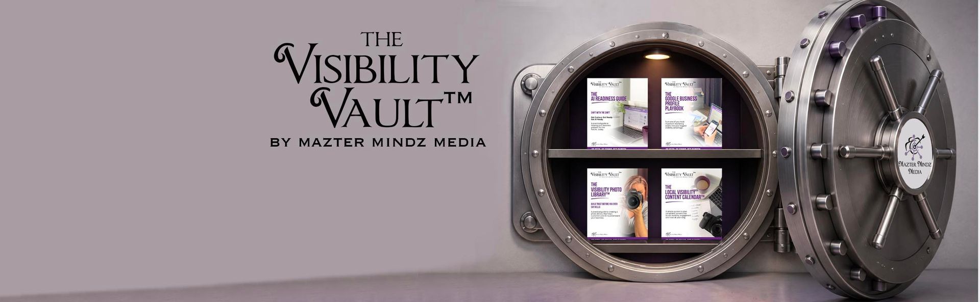 Visibility Vault by Mazter Mindz Media. A vault of thumbnails of free resource guides