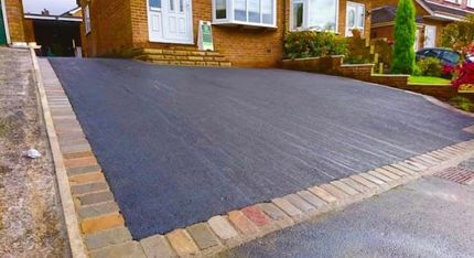 Tarmac driveway with block paving border