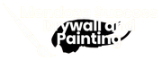 A black and white logo for a company called wall of painting.