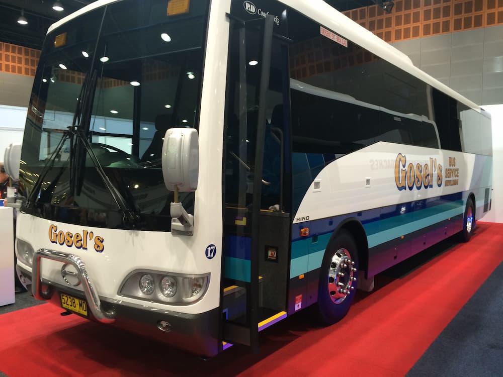 Travel Bus in Showroom — Bus Service Operates in the Tweed Shire, NSW